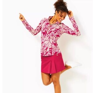 Lily PulitzerJustine 1/2 Zip UPF 50+ - Poinsettia Red Island Vibes NWT X-large